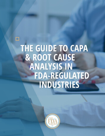 THE GUIDE TO CAPA & ROOT CAUSE ANALYSIS IN FDA 