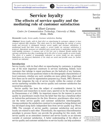 Service Loyalty Service - L-Università Ta' Malta
