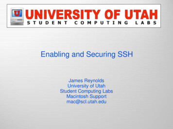 Enabling And Securing SSH - University Of Utah