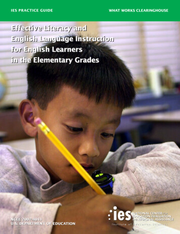 Effective Literacy And English Language Instruction For .