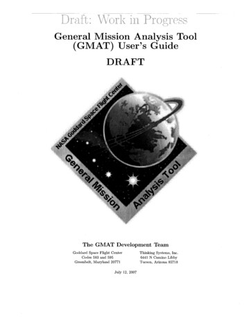 General Mission Analysis Tool (GMAT) User's Guide
