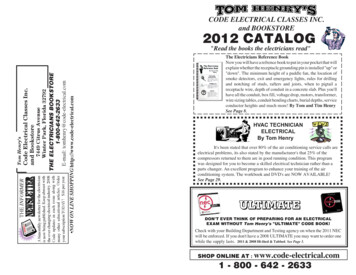 CODE ELECTRICAL CLASSES INC. And BOOKSTORE 2012 CATALOG