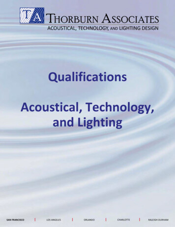 Qualifications Acoustical, Technology, And Lighting
