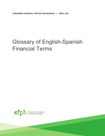 Glossary Of English-Spanish Financial Terms