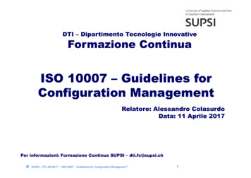 ISO 10007 -Guidelines For Configuration Management - SUPSI
