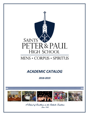 2018-2019 Academic Catalog - SharpSchool