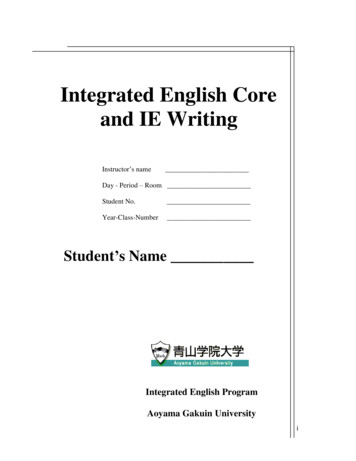 Integrated English Core And IE Writing