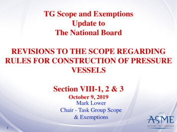 PROPOSED REVISIONS TO THE SCOPE REGARDING RULES 