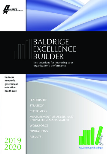 2019-2020 Baldrige Excellence Builder - NIST