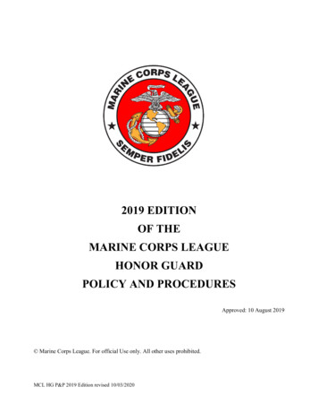 2019 EDITION OF THE MARINE CORPS LEAGUE HONOR 