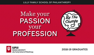 Make Your PASSION Your PROFESSION - Lilly Family School Of Philanthropy