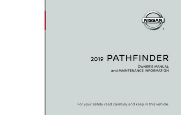 2019 Nissan Pathfinder Owner's Manual And Maintenance Information .