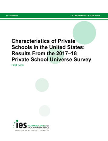 Characteristics Of Private Schools In The United States: Results From .