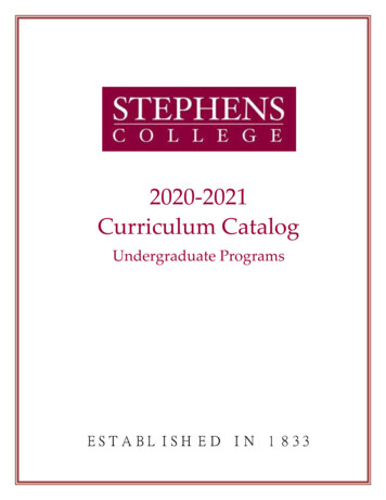 2020-2021 Curriculum Catalog - Stephens College