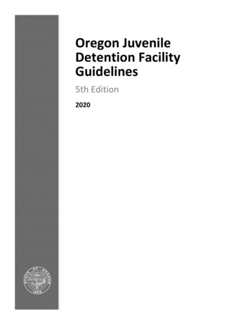 Oregon Juvenile Detention Facility Guidelines