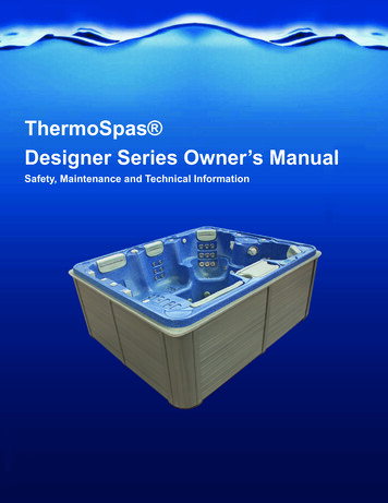 ThermoSpas De Signer Series Owner S Manual