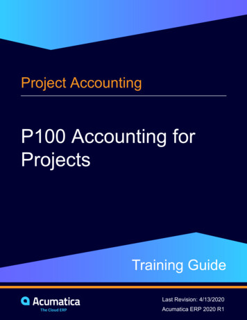 P100 Accounting For Projects - Acumatica