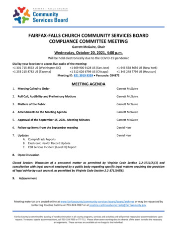 FAIRFAX-FALLS CHURCH COMMUNITY SERVICES BOARD 