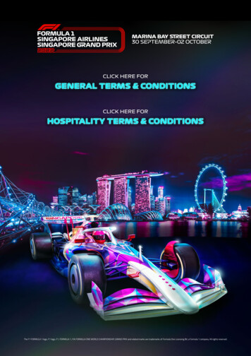 CLICK HERE FOR GENERAL TERMS & CONDITIONS - Singapore Grand Prix