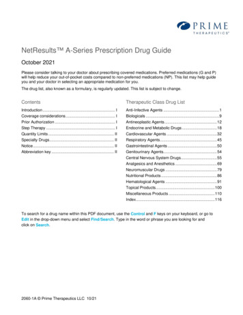 NetResults A-Series Prescription Drug Guide