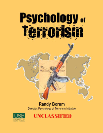 Psychology Of Terrorism - Office Of Justice Programs