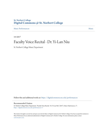 Faculty Voice Recital - Dr. Yi-Lan Niu - CORE
