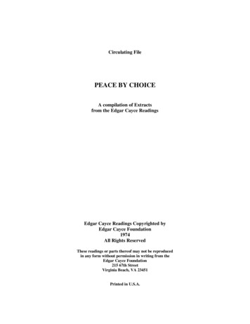 Peace By Choice - Edgar Cayce's A.R.E. Edgar Cayce's A.R.E.