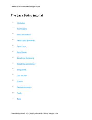The Java Swing Tutorial - GitHub Pages