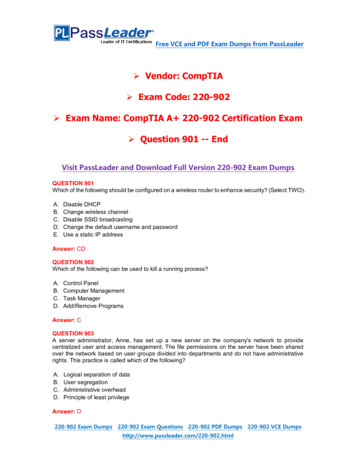Vendor: CompTIA Exam Code: 220-902 Exam Name: 
