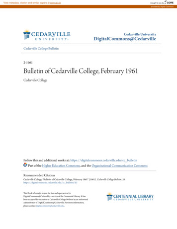 Bulletin Of Cedarville College, February 1961 - CORE