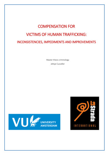 Compensation For Victims Of Human Trafficking