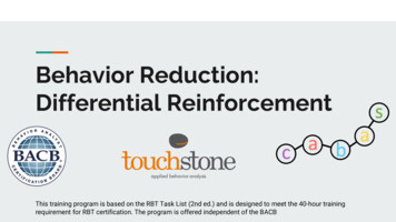 Behavior Reduction: Differential Reinforcement