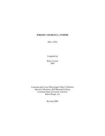 WRIGHT (CHARLES L.) PAPERS - LSU Libraries