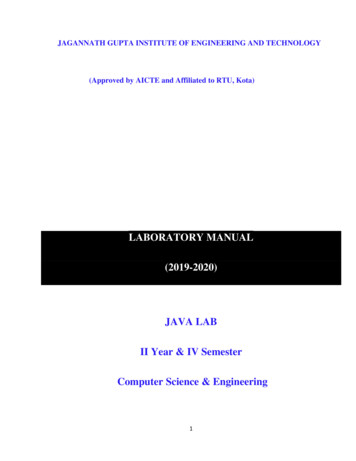 Java Programming Lab Manual - JNIT
