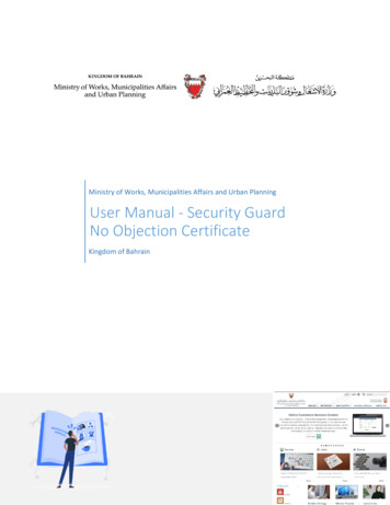 User Manual - Security Guard No Objection Certificate