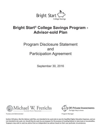 Bright Start College Savings Program - Advisor-sold Plan