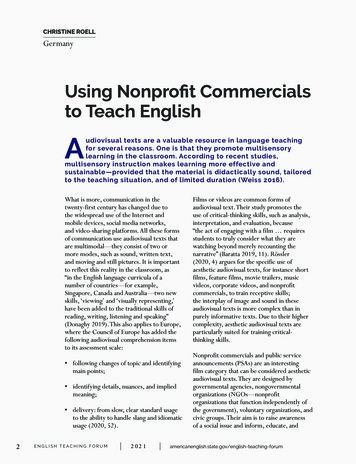 Using Nonprofit Commercials To Teach English A