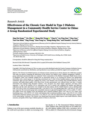 Effectiveness Of The Chronic Care Model In Type . - Hindawi