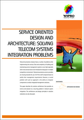 SERVICE ORIENTED DESIGN AND ARCHITECTURE: SOLVING 