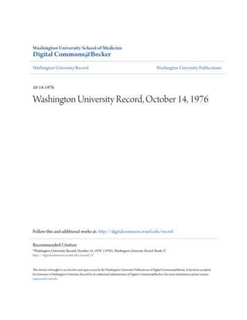 Washington University Record, October 14, 1976