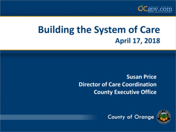 Building The System Of Care - Health Care Agency