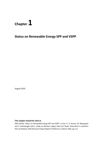 Status On Renewable Energy SPP And VSPP - ERIA