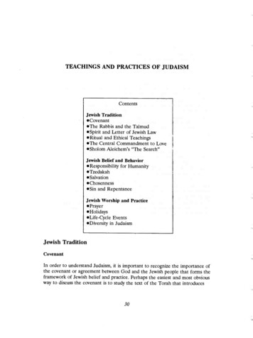 TEACHINGS AND PRACTICES OF JUDAISM - AJC Archives