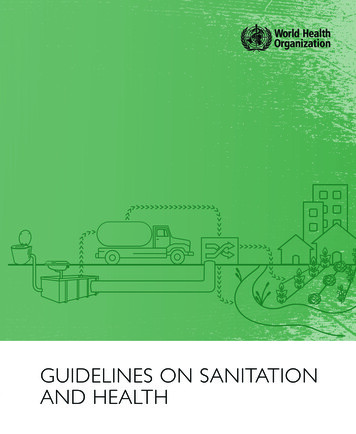 GUIDELINES ON SANITATION AND HEALTH