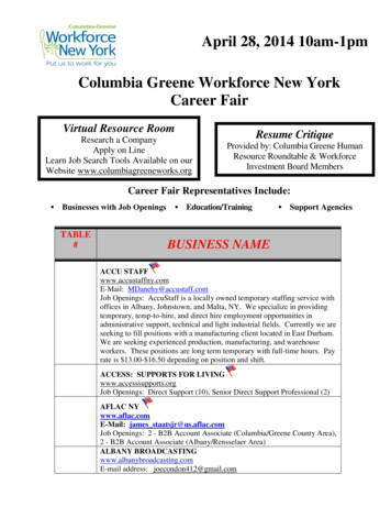 April 28, 2014 10am-1pm Columbia Greene Workforce New York Career Fair
