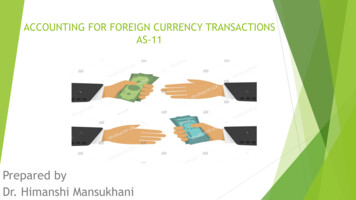 Accounting For Foreign Currency Transactions