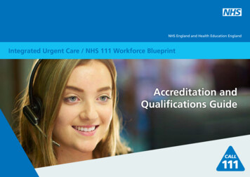 Accreditation And Qualifications Guide - NHS England