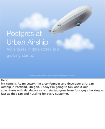 Postgres At Urban Airship