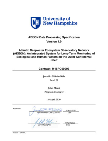 ADEON Data Processing Specification FINAL
