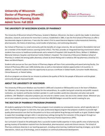 Admissions Planning Guide - School Of Pharmacy Home